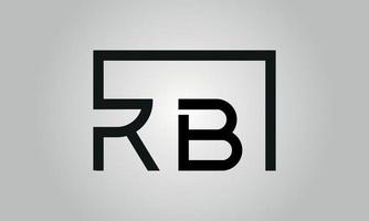 brief rb logo ontwerp. rb logo met plein vorm in zwart kleuren vector vrij vector sjabloon.