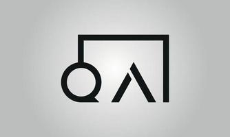 brief qa logo ontwerp. qa logo met plein vorm in zwart kleuren vector vrij vector sjabloon.