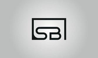 brief sb logo ontwerp. sb logo met plein vorm in zwart kleuren vector vrij vector sjabloon.