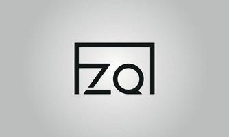 brief zq logo ontwerp. zq logo met plein vorm in zwart kleuren vector vrij vector sjabloon.