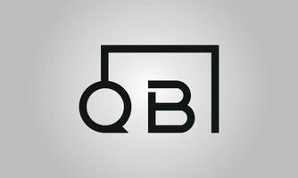 brief qb logo ontwerp. qb logo met plein vorm in zwart kleuren vector vrij vector sjabloon.