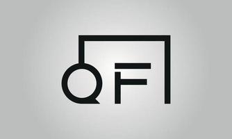 brief qf logo ontwerp. qf logo met plein vorm in zwart kleuren vector vrij vector sjabloon.