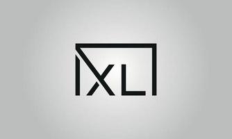 brief xl logo ontwerp. xl logo met plein vorm in zwart kleuren vector vrij vector sjabloon.