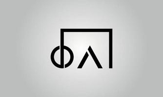 brief oa logo ontwerp. oa logo met plein vorm in zwart kleuren vector vrij vector sjabloon.