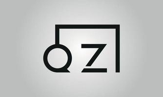 brief qz logo ontwerp. qz logo met plein vorm in zwart kleuren vector vrij vector sjabloon.