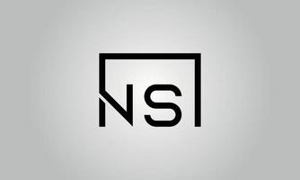 brief NS logo ontwerp. NS logo met plein vorm in zwart kleuren vector vrij vector sjabloon.