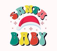 de kerstman baby belettering vector