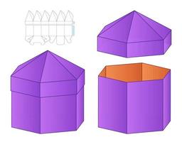 doos verpakking gestanst sjabloonontwerp. 3D-model vector