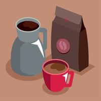 koffie zak en theepot vector