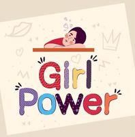girl power belettering vector