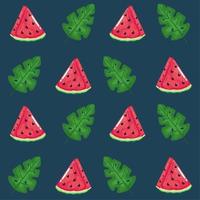 watermeloenen en bladeren patroon vector