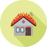 brand consumeren huis vlak lang schaduw icoon vector