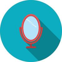 borstel en spiegel vlak lang schaduw icoon vector