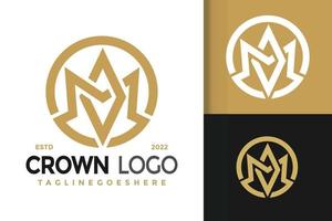 brief m kroon creatief logo ontwerp, merk identiteit logos vector, modern logo, logo ontwerpen vector illustratie sjabloon