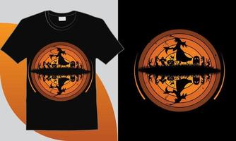 wijnoogst halloween silhouetten t overhemd vector