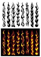 tribal vlammen en elementen vector