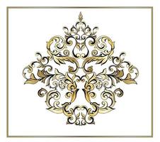 vector damast vintage barokke scroll ornament swirl. Victoriaanse monogram heraldische schild werveling. retro bloemen blad patroon grens gebladerte antiek acanthus kalligrafie gegraveerd tattoo.tile decor element