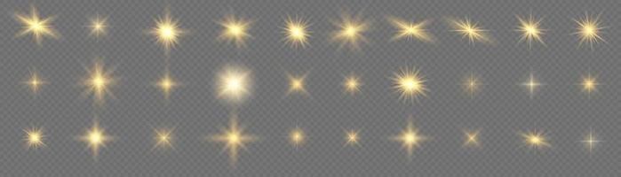 gloed geïsoleerd wit licht effect set, lens gloed, explosie, schitteren, lijn, zon flash, vonk en sterren. abstract speciaal effect element ontwerp. schijnen straal met bliksem vector