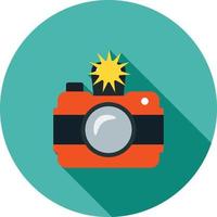 camera Klik vlak lang schaduw icoon vector