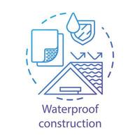 waterbestendig huis gebouw materialen concept icoon. water bestendig coating idee dun lijn illustratie. hydrofoob aan het bedekken stoffen. vector geïsoleerd schets tekening. bewerkbare beroerte