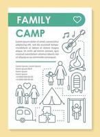 land, buitenshuis familie camping reis brochure sjabloon indeling. folder, boekje, brochure afdrukken ontwerp met lineair illustraties. vector bladzijde indelingen voor tijdschriften, jaar- rapporten, reclame posters