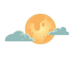 volle maan en wolken vector