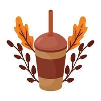 koffie in pot herfst vector