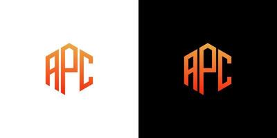 apc brief logo ontwerp veelhoek monogram vector pictogrammalplaatje