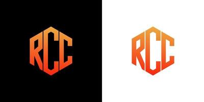 rcc brief logo ontwerp veelhoek monogram icoon vector sjabloon