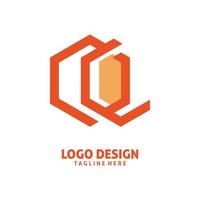 zeshoek kleur lijn logo ontwerp vector