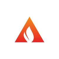 driehoek brand vlam logo ontwerp vector