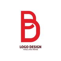 rood brief b logo ontwerp vector