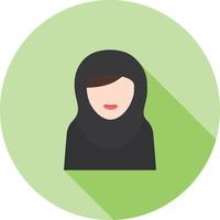 Islamitisch vrouw vlak lang schaduw icoon vector