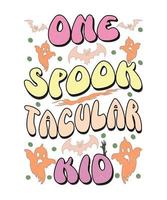 groovy stijl halloween typografie t-shirt ontwerp, wijnoogst typografie t-shirt ontwerp, retro halloween t-shirt ontwerp, groovy t-shirt ontwerp. vector