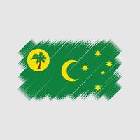 Cocos eilanden vlag borstel vector. nationale vlag vector