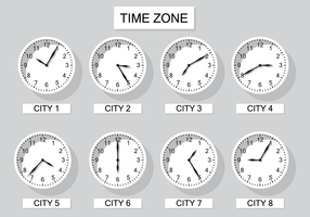 Gratis Time Zone Clock Vector