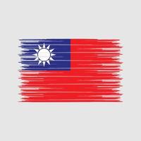 Taiwan vlag borstel. nationale vlag vector