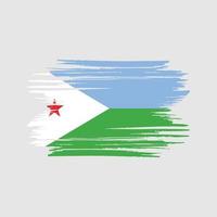 djibouti vlag penseelstreken. nationale vlag vector