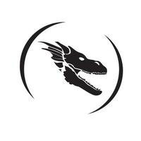 logo ontwerp sjabloon, met een draak hoofd icoon in een cirkel geïsoleerd in wit achtergrond vector