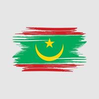 Mauritanië vlag penseelstreken. nationale vlag vector