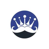 snor koning vector logo ontwerp. elegant elegant snor kroon logo.