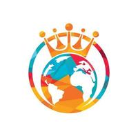 koning planeet vector logo ontwerp. wereldbol koning logo icoon ontwerp.