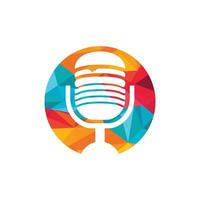 voedsel podcast vector logo ontwerp. hamburger met mic icoon ontwerp.
