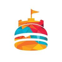 hamburger kasteel vector logo ontwerp. fort burger logo ontwerp.