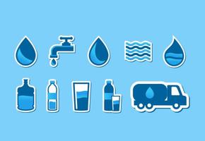 Agua water icon set vector