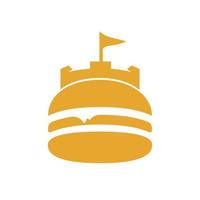 hamburger kasteel vector logo ontwerp. fort burger logo ontwerp.