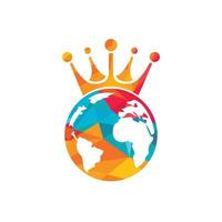 koning planeet vector logo ontwerp. wereldbol koning logo icoon ontwerp.