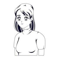 anime meisje tekening stijl vector
