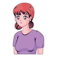 anime meisje rood haar- vector