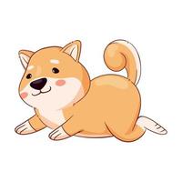 shiba inu springend karakter vector